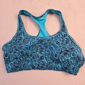 Marika Balance Collection Sports Bra Size M Blue Racerback Geometric Exercise